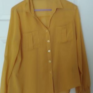 Yellow Sheer Button Down